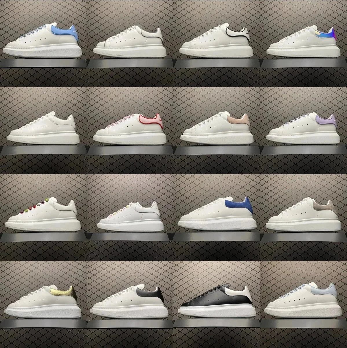 Alexander McQueen low-tops med rundade och räfflade sulmodeller