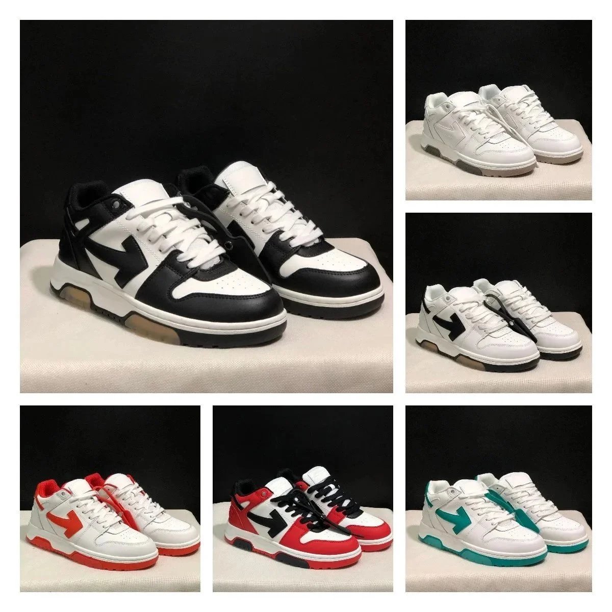 Półbuty sneakersy Off-White z aplikacją strzałki i perforowanym noskiem