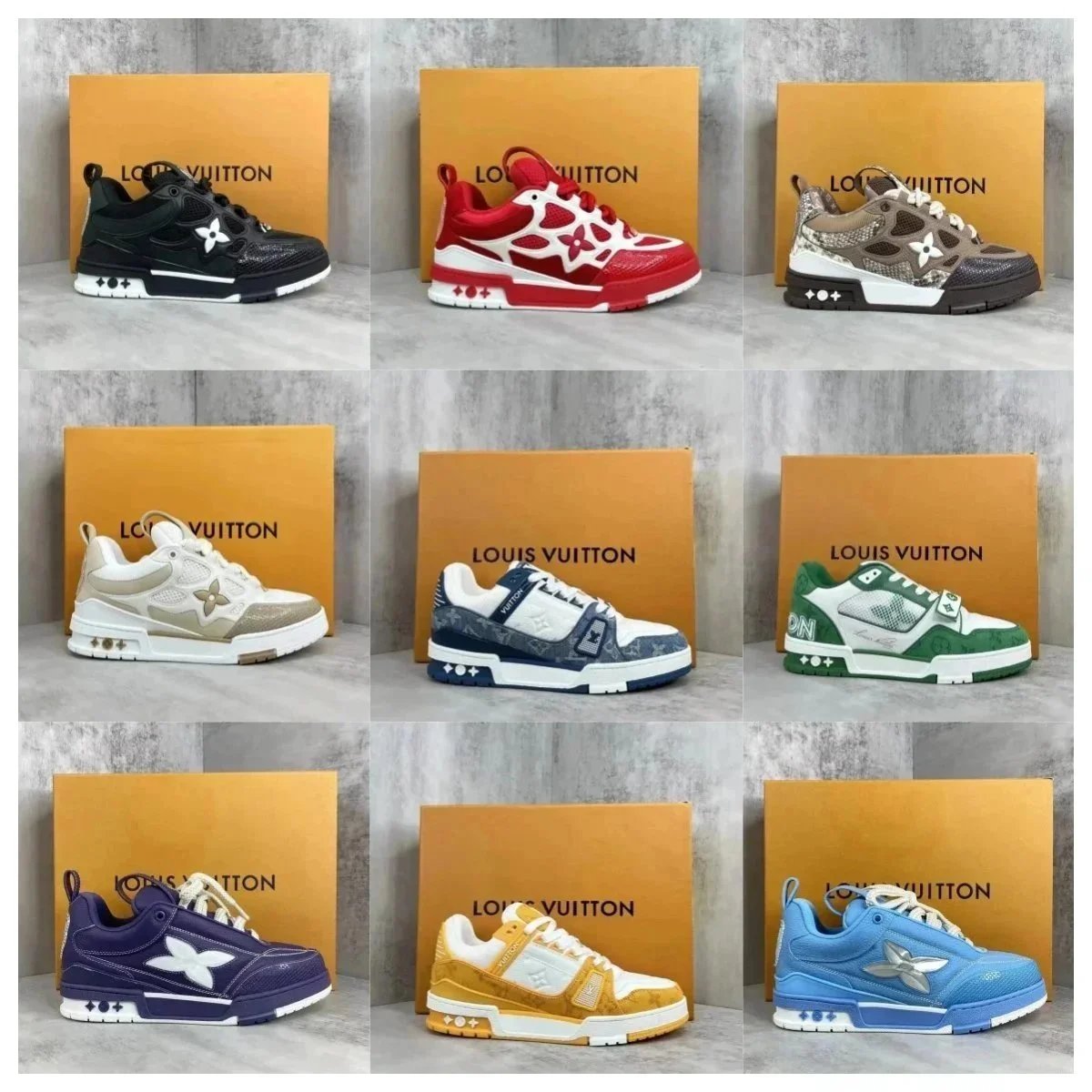 Louis Vuitton Laga Sneakers med Monogram-Detaljer