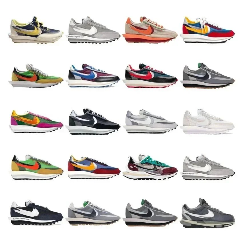 Nike x sacai Low-Top Sneakers with Layered Panels and Varied Sole Profiles