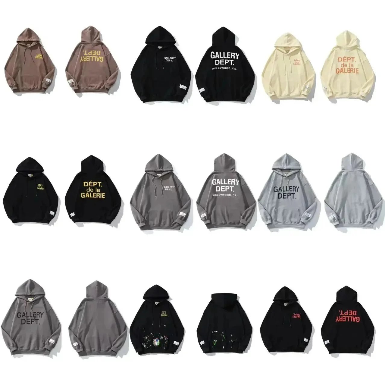 Gallery Dept. Hoodies mit Rückenschrift und Farbklecks-Optiken