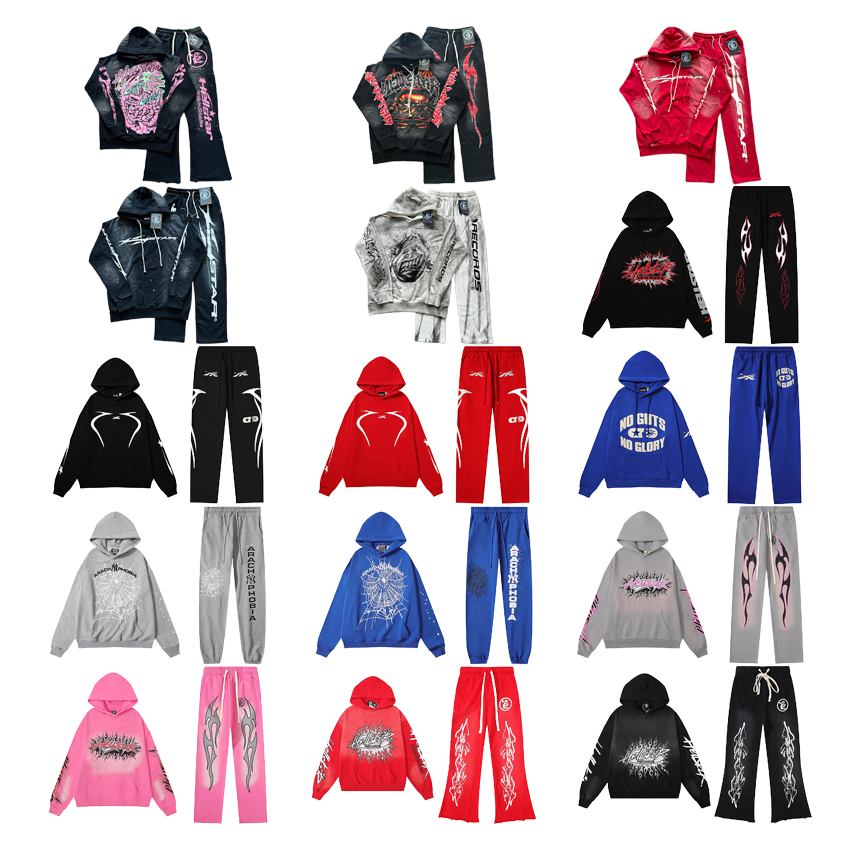 Completo Due Pezzi Hellstar con Felpa con Cappuccio e Pantaloni Sportivi