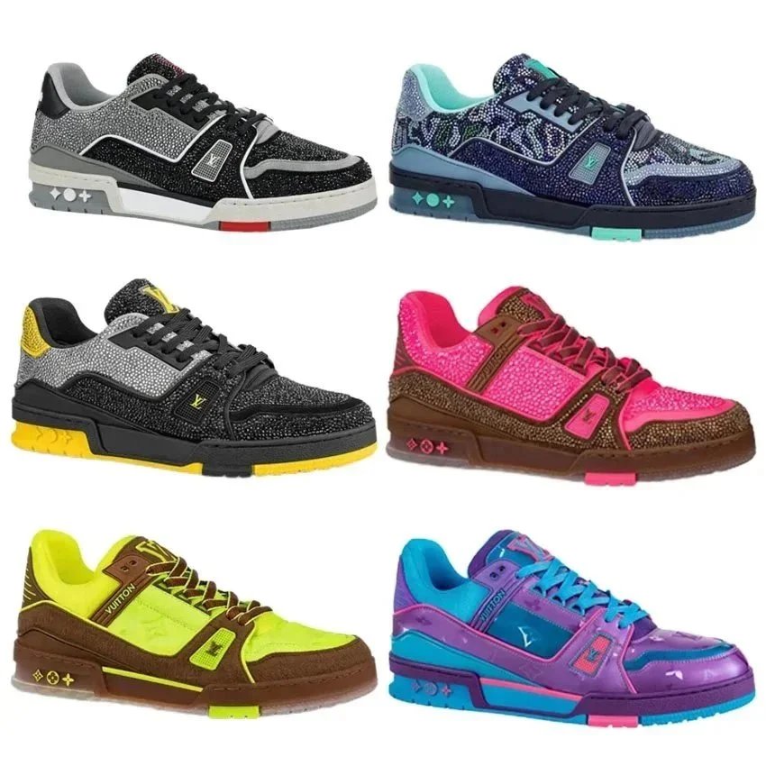 Sneakers Basse Louis Vuitton Trainer con Dettagli Decorativi