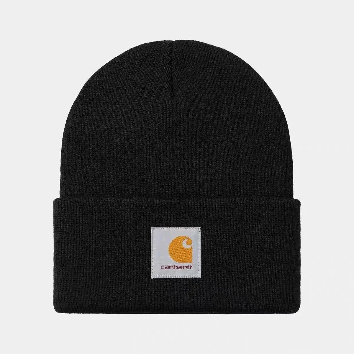 Carhartt Strickmütze mit Umschlag und quadratischem Frontpatch