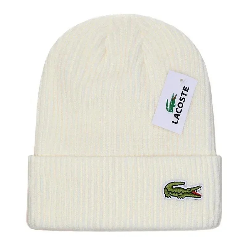 Lacoste Strickmütze mit Umschlag und Krokodil-Aufnäher