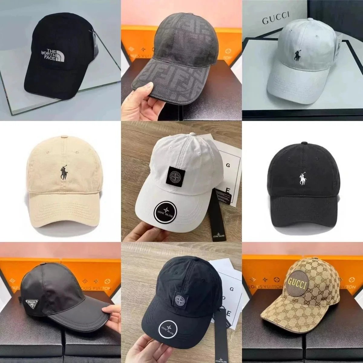 Assorted Embroidered Baseball Caps and Knit Beanies