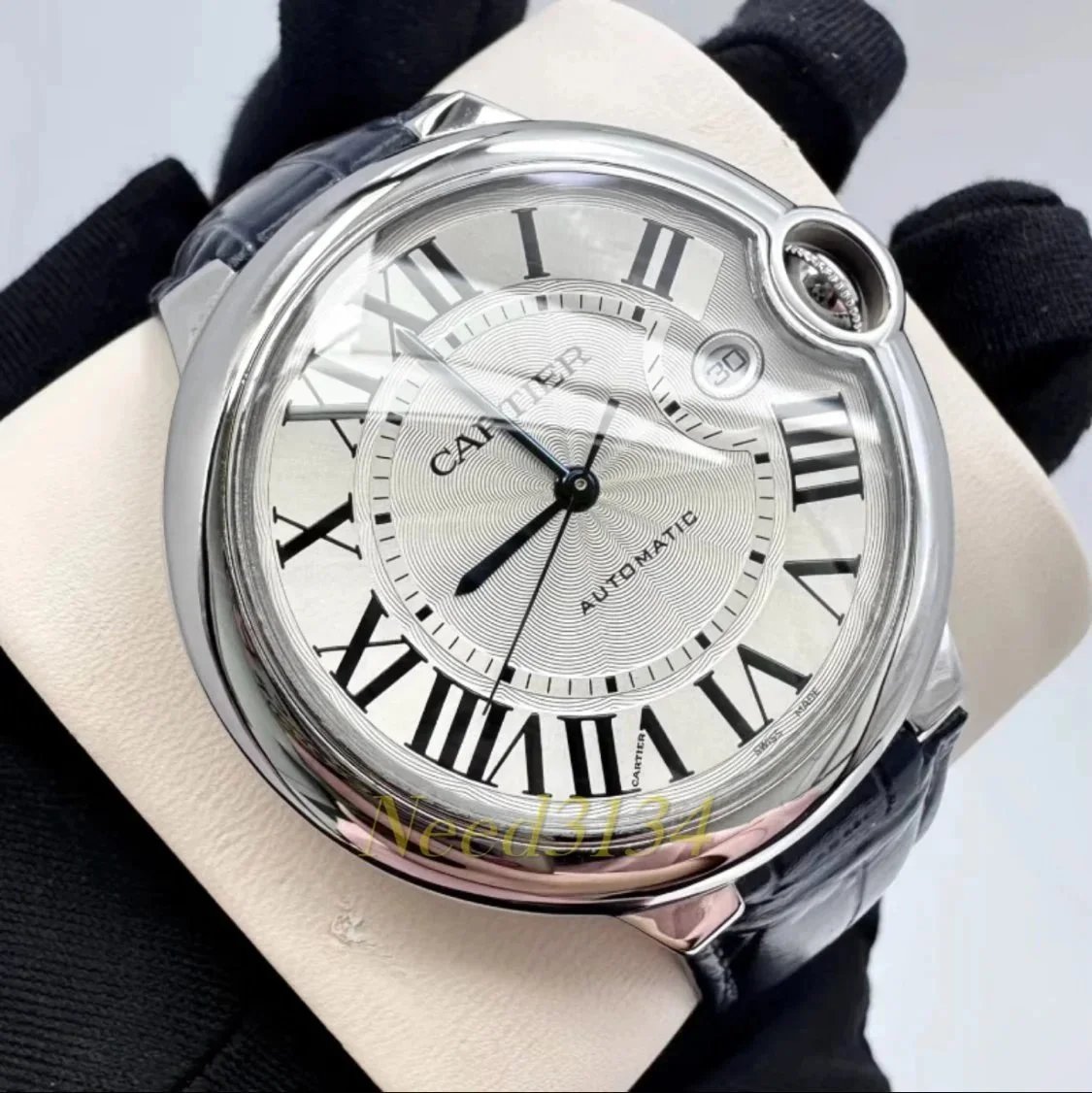 Cartier Ballon Bleu automatiskt armbandsur med länk eller rem