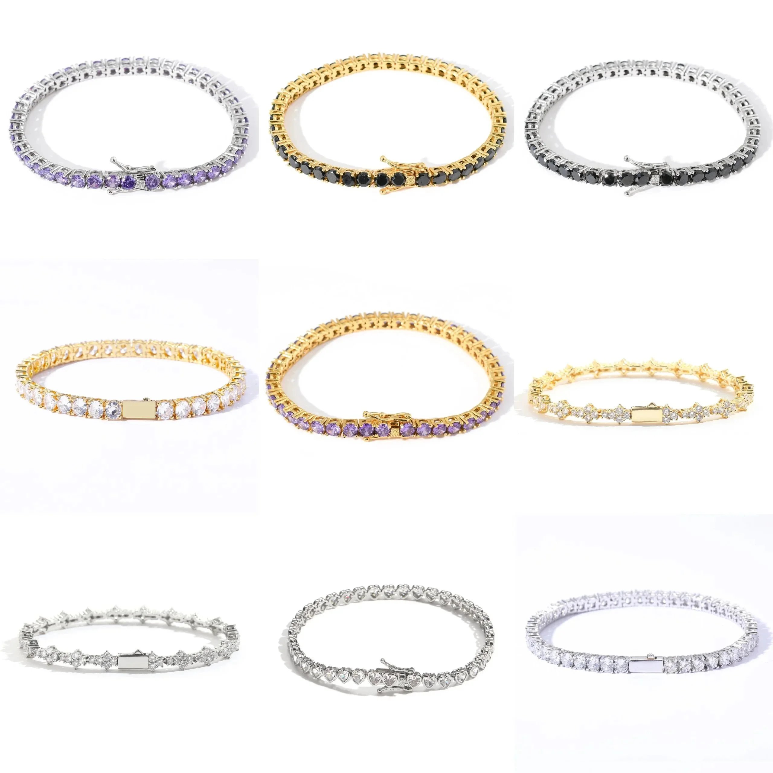 Faceted Stone Tennis and Cross Chain Bracelet