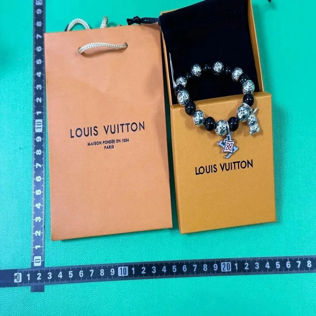 Louis Vuitton Beaded Charm Bracelet with Monogram Beads