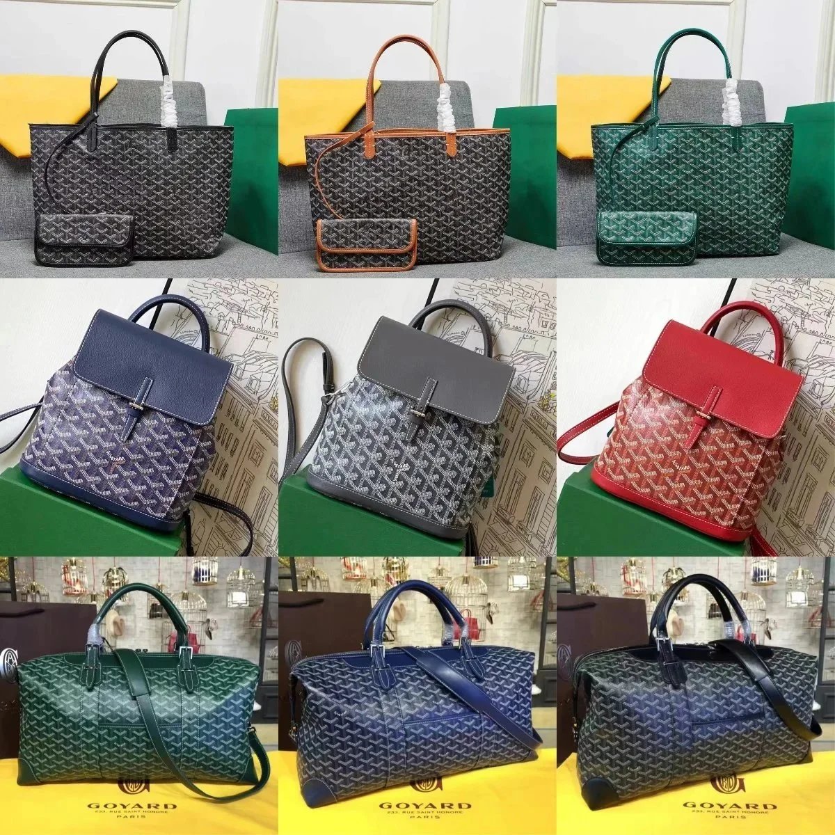 Goyard Collezione Borse con Motivo Chevron: Tote, Zaino o Borsone Duffle