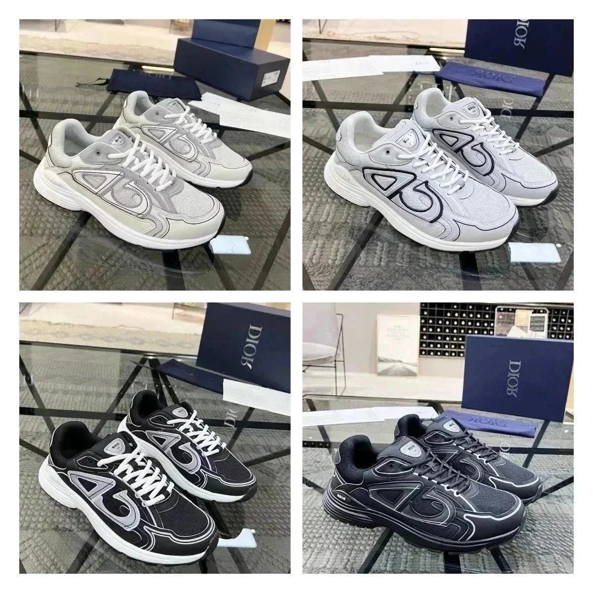 Niskie sneakersy Dior B30 z graficznym motywem CD