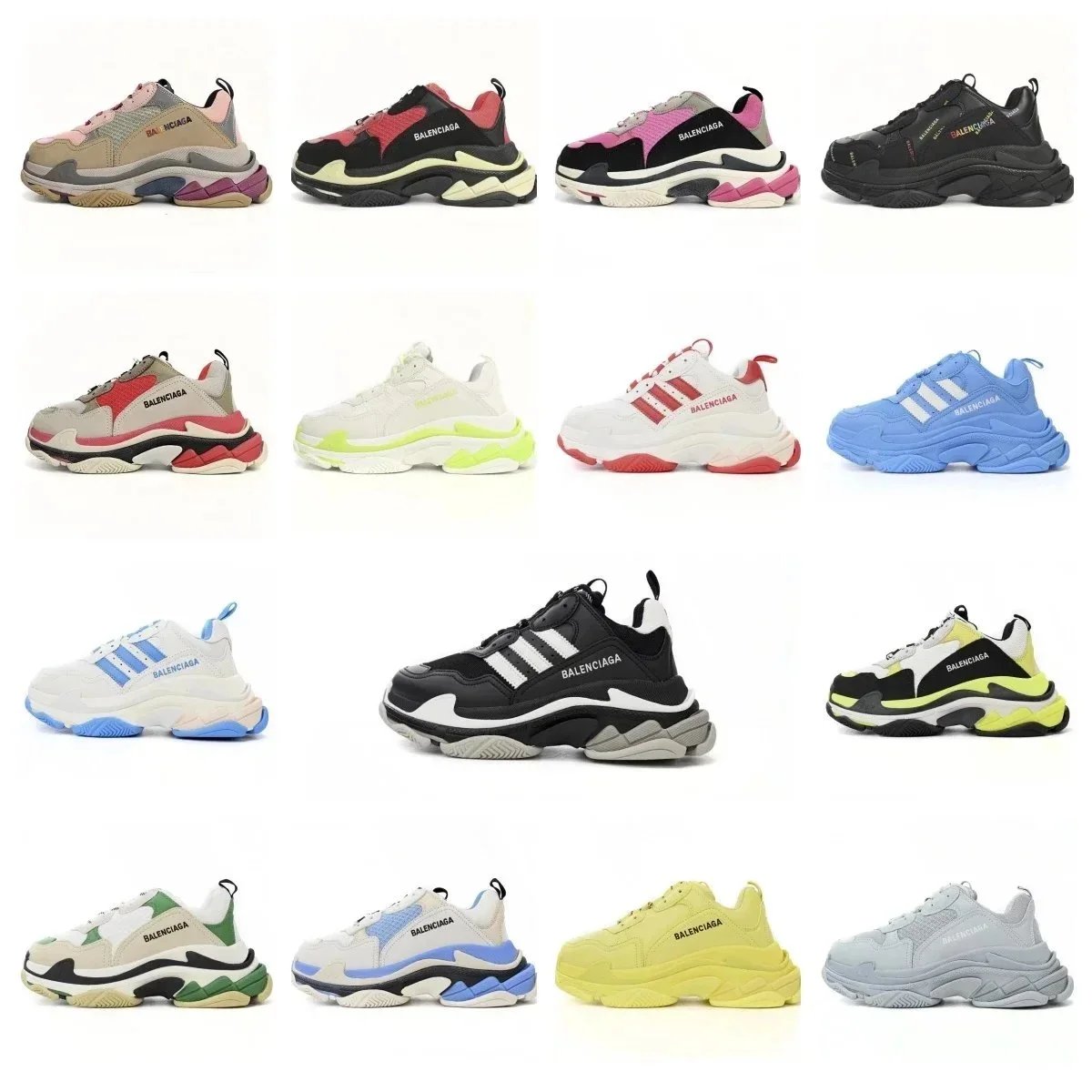Balenciaga Triple S Chunky Low-Top Sneakers