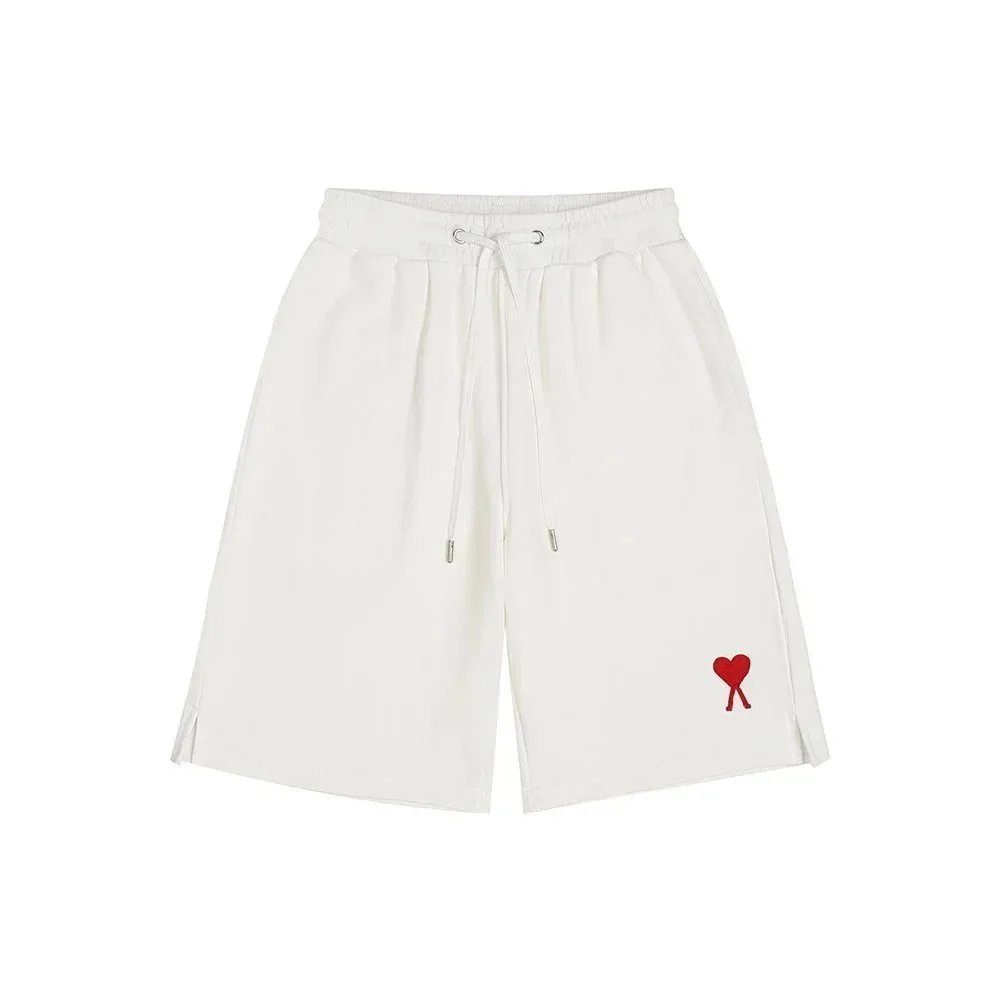 AMI Paris shorts met trekkoord en Ami de Coeur-logo