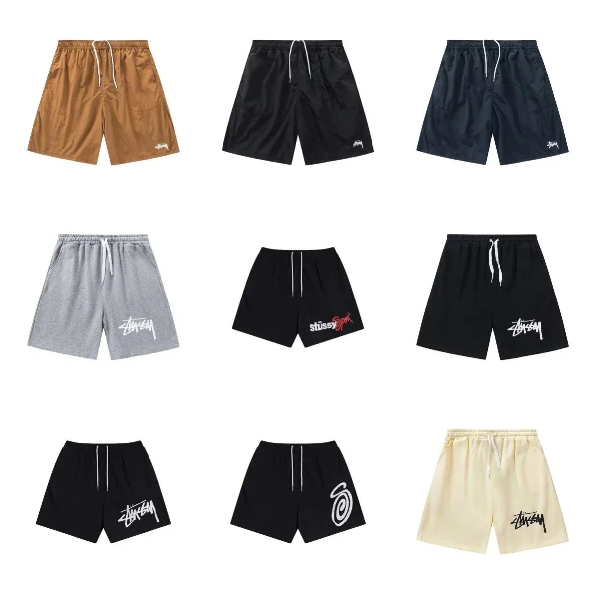 Pantalones Cortos Casuales Stüssy con Cordón y Gráficos