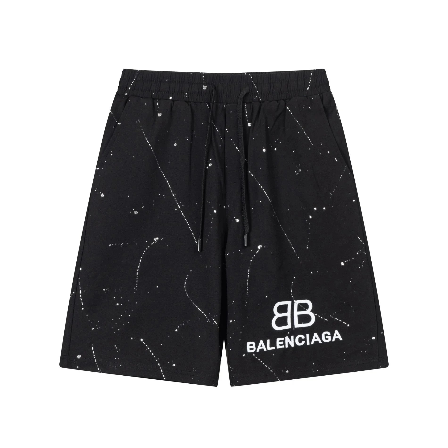Balenciaga casual shorts met trekkoord en grafische print