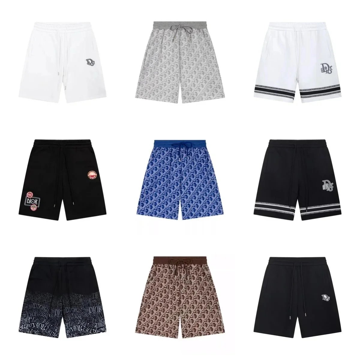 Szorty Dior z wiązaniem w pasie i monogramem