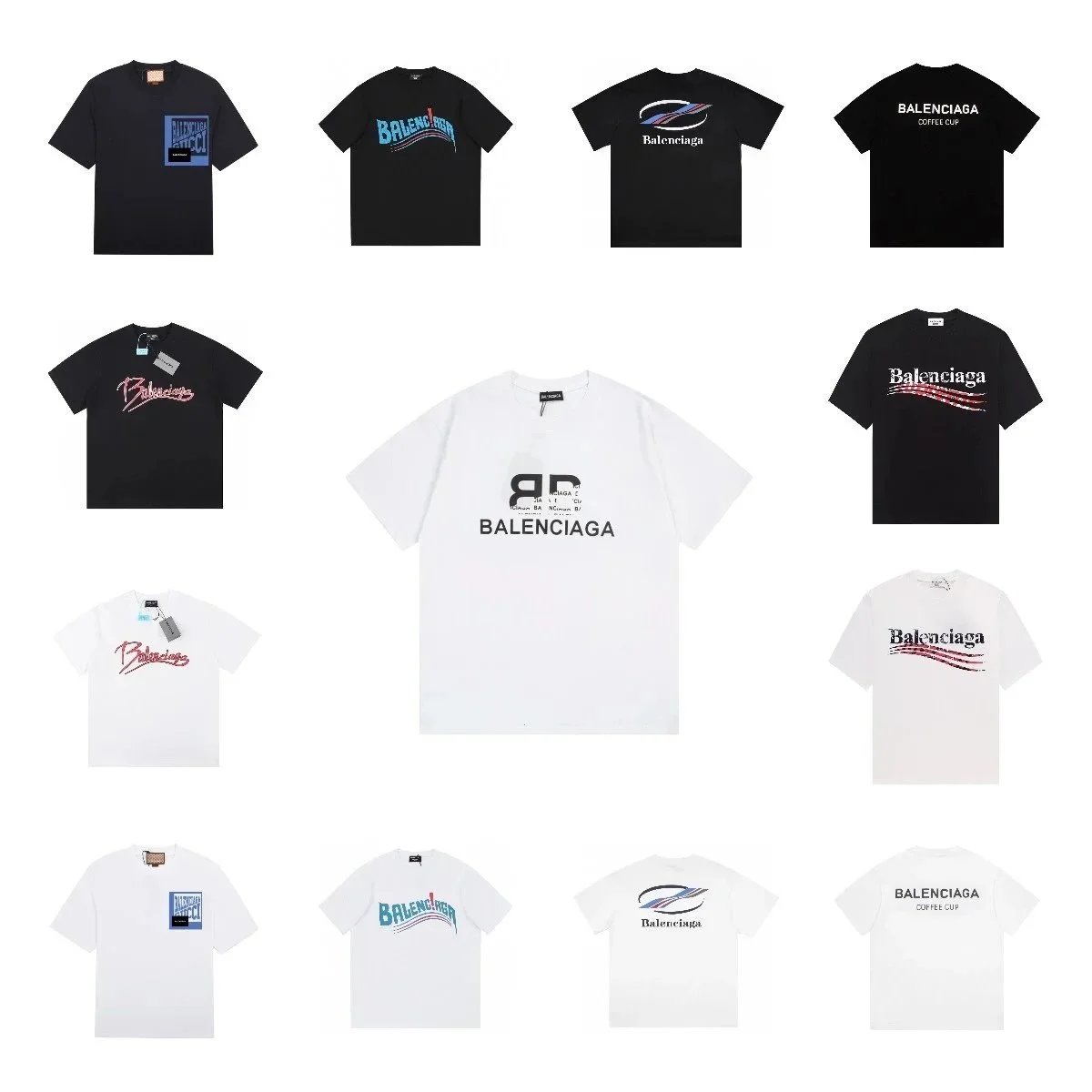 Balenciaga Graphic Print Crewneck Short-Sleeve T-Shirt