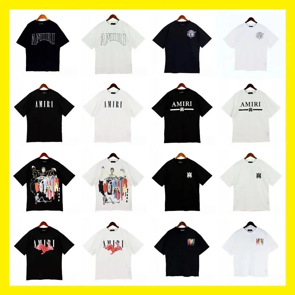 Amiri T-shirt met ronde hals, korte mouwen en grafische print