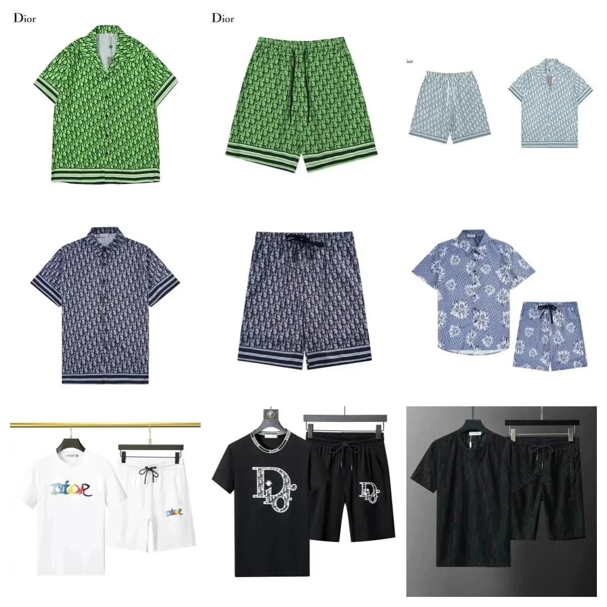 Completo due pezzi Dior con maglia a maniche corte e pantaloncini