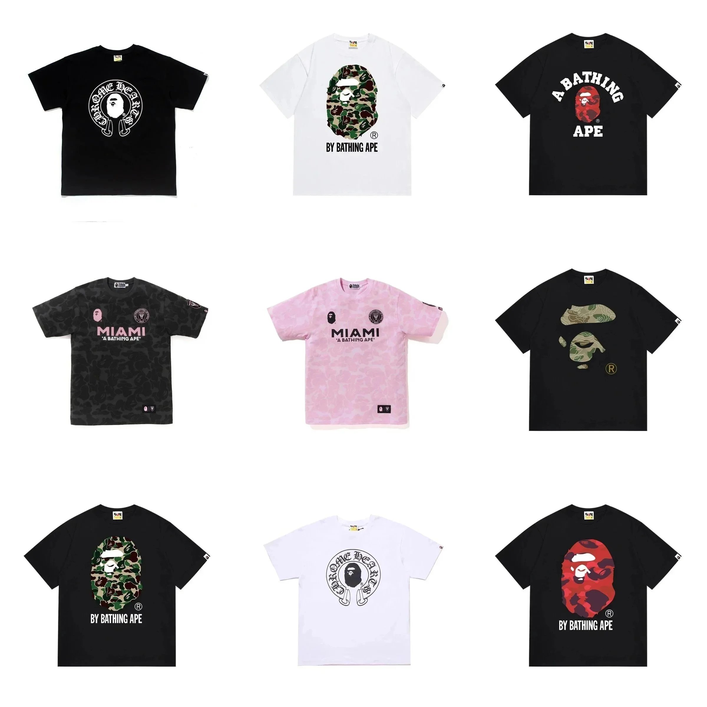 Tričko BAPE s Kulatým Výstřihem a Grafickým Potiskem