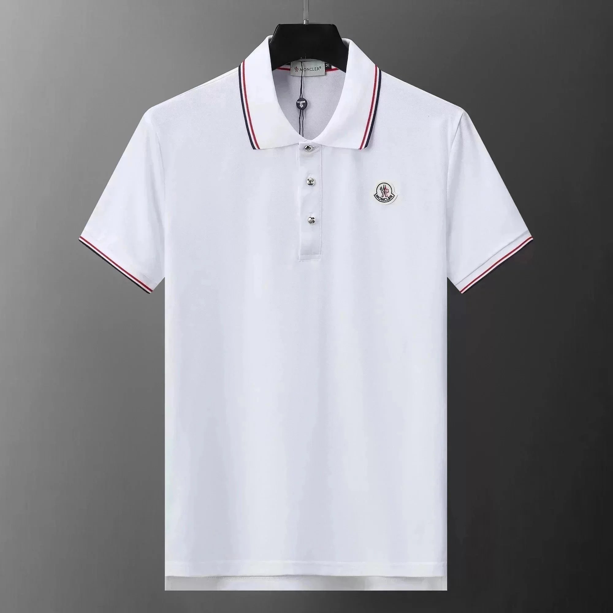 Moncler 标志饰边短袖翻领POLO衫