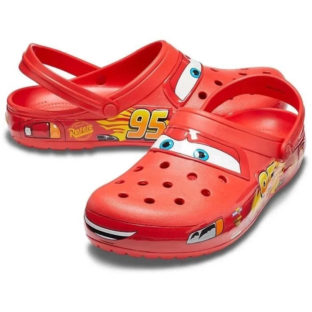 Lightning McQueen 95 Graphic Red Clogs with Pivoting Heel Strap