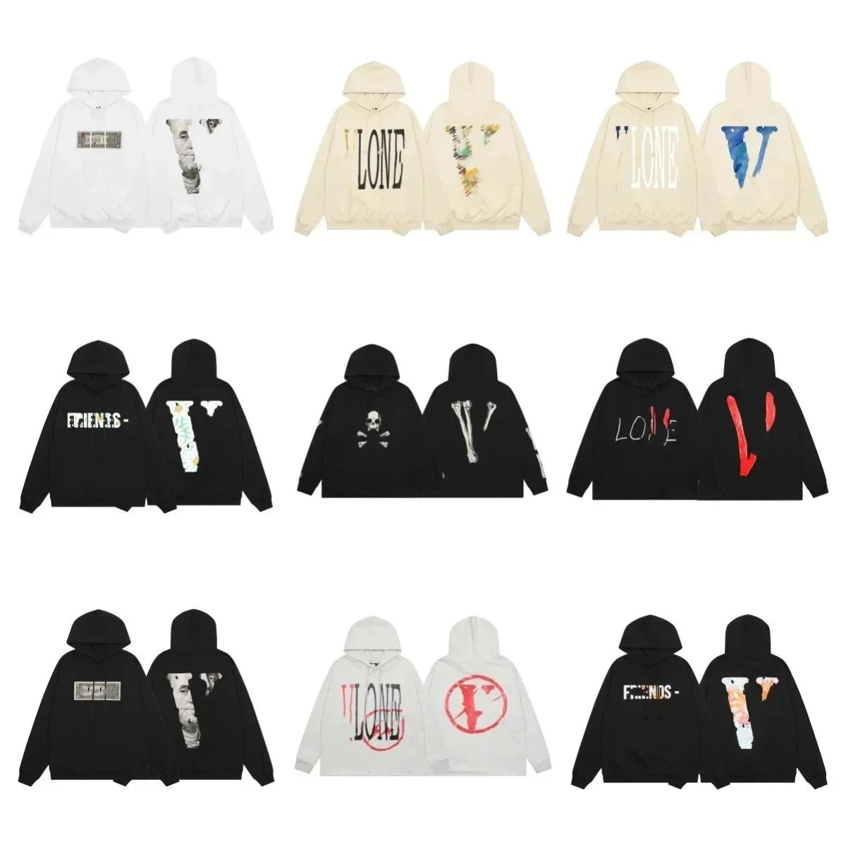 Vlone Kapuzenpullover mit Grafikprint und Rückenlogo