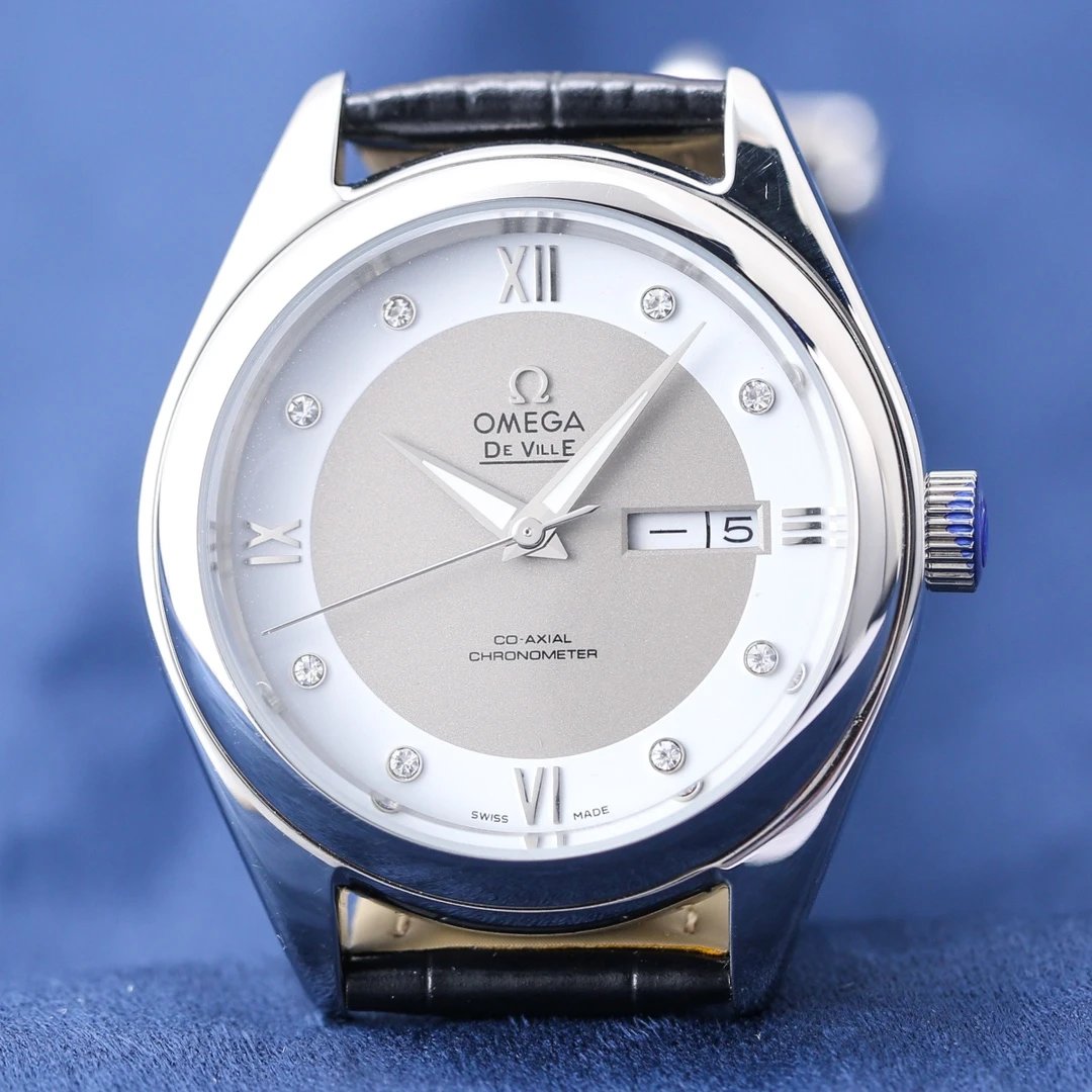 Reloj automático Omega De Ville con correa grabada