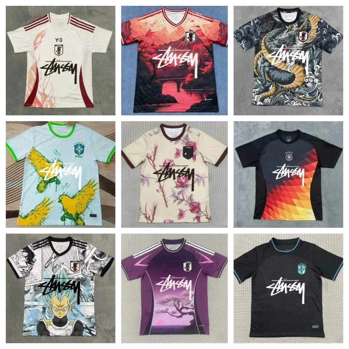Grafický fotbalový dres s nápisem Stüssy