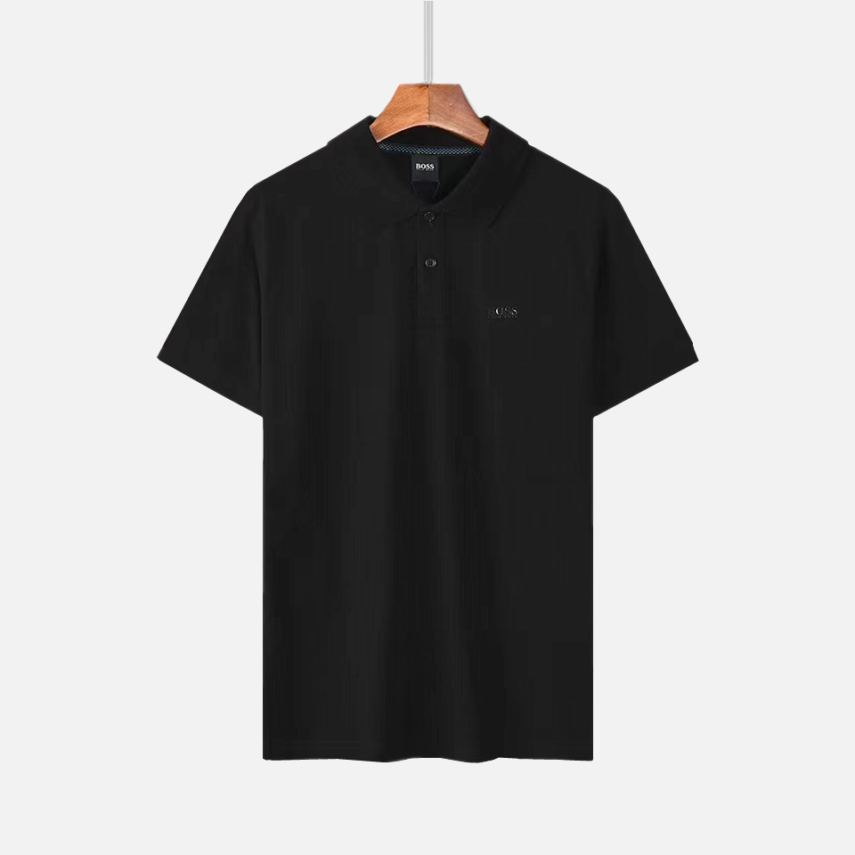 Polo BOSS a maniche corte con righe e bordi a contrasto