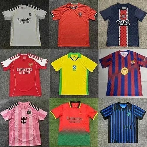Camisa de futebol de manga curta de clubes e seleções