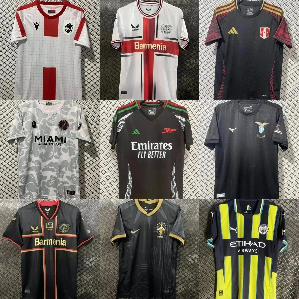 Camisa de futebol de manga curta com estampas esportivas