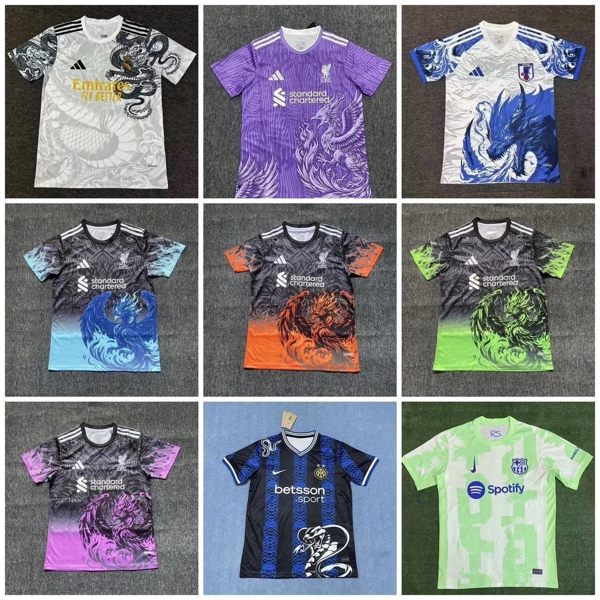 Camisas de futebol de manga curta com estampas gráficas especiais