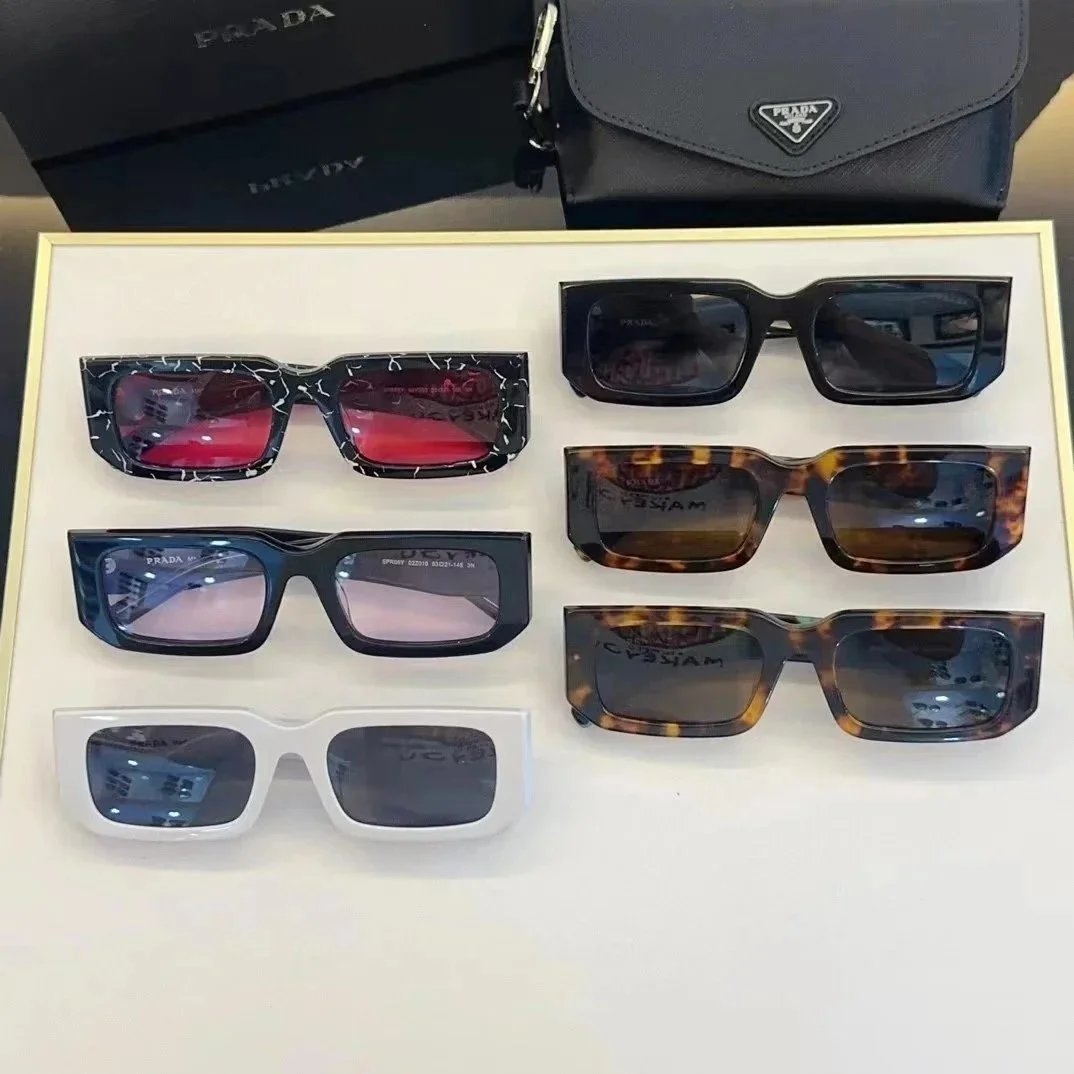 PRADA SPR06Y Geometrische Rechteckige Sonnenbrille
