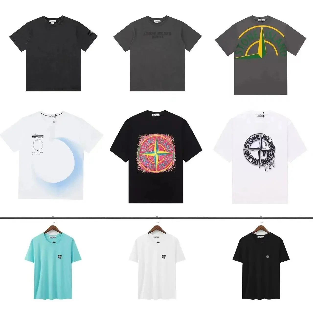 Stone Island Short-Sleeve Graphic and Logo T-Shirts