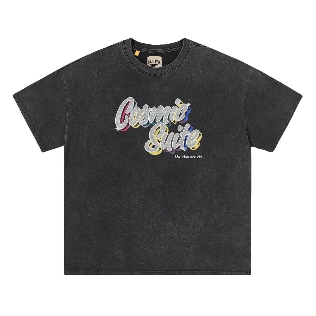 T-shirt met korte mouwen en gewassen vintage print