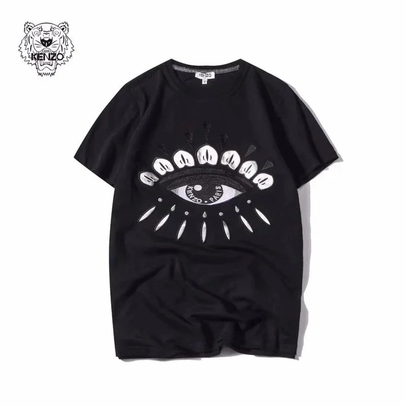 Kenzo Kurzarm-T-Shirt mit Tiger- und Eye-Grafikmotiven