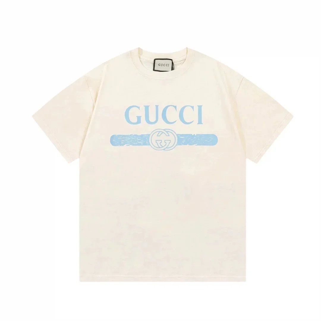 Camiseta de manga corta con cuello redondo y estampado Gucci