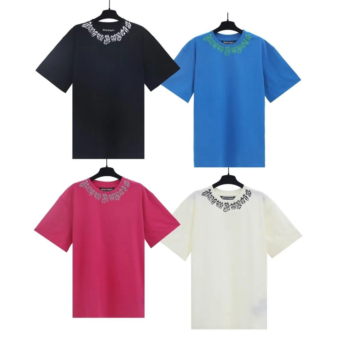 Palm Angels Flame Lettering Crewneck T-Shirt