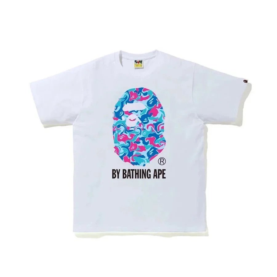 Tričko BAPE s Krátkým Rukávem, Kulatým Výstřihem a Grafickým Potiskem