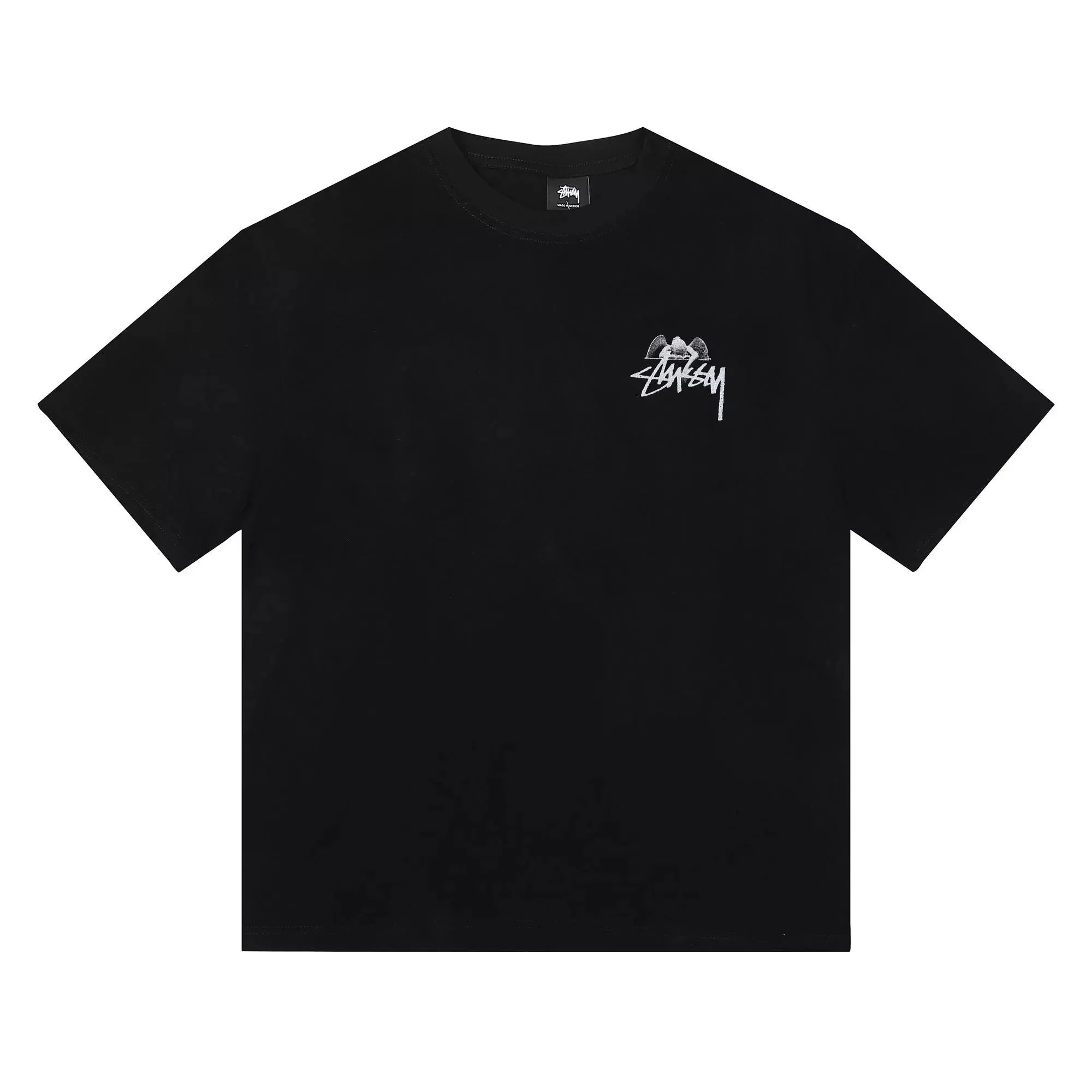Camisetas Stüssy de cuello redondo con bola 8, yin-yang y pequeños gráficos