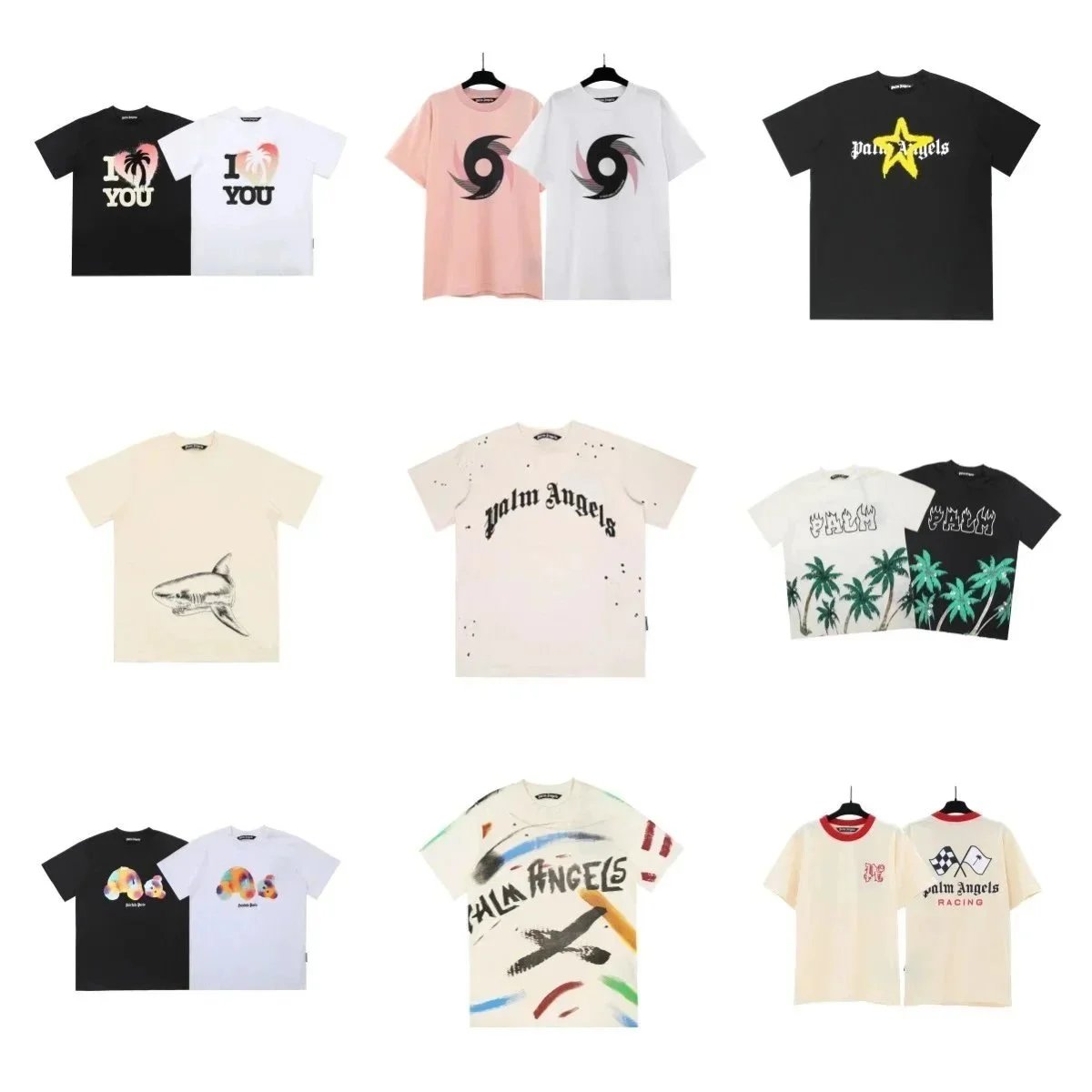Palm Angels Graphic T-Shirts with Palm Trees, Lettering and Illustrated Motifs