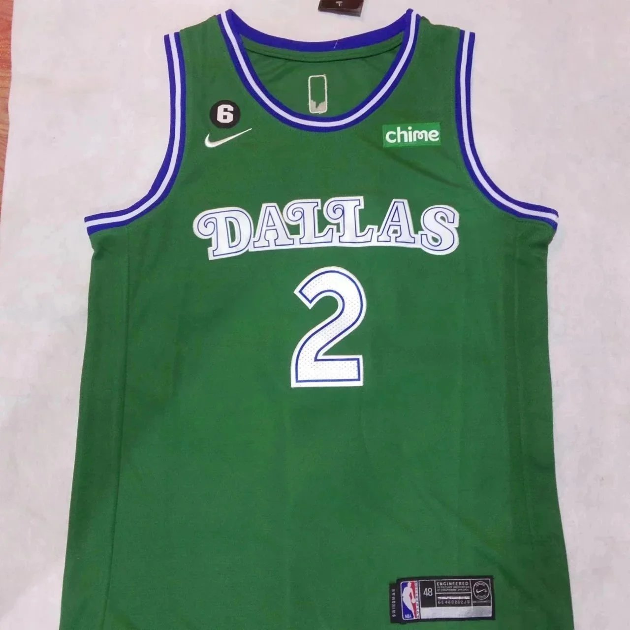 Camiseta de baloncesto Dallas con ribetes