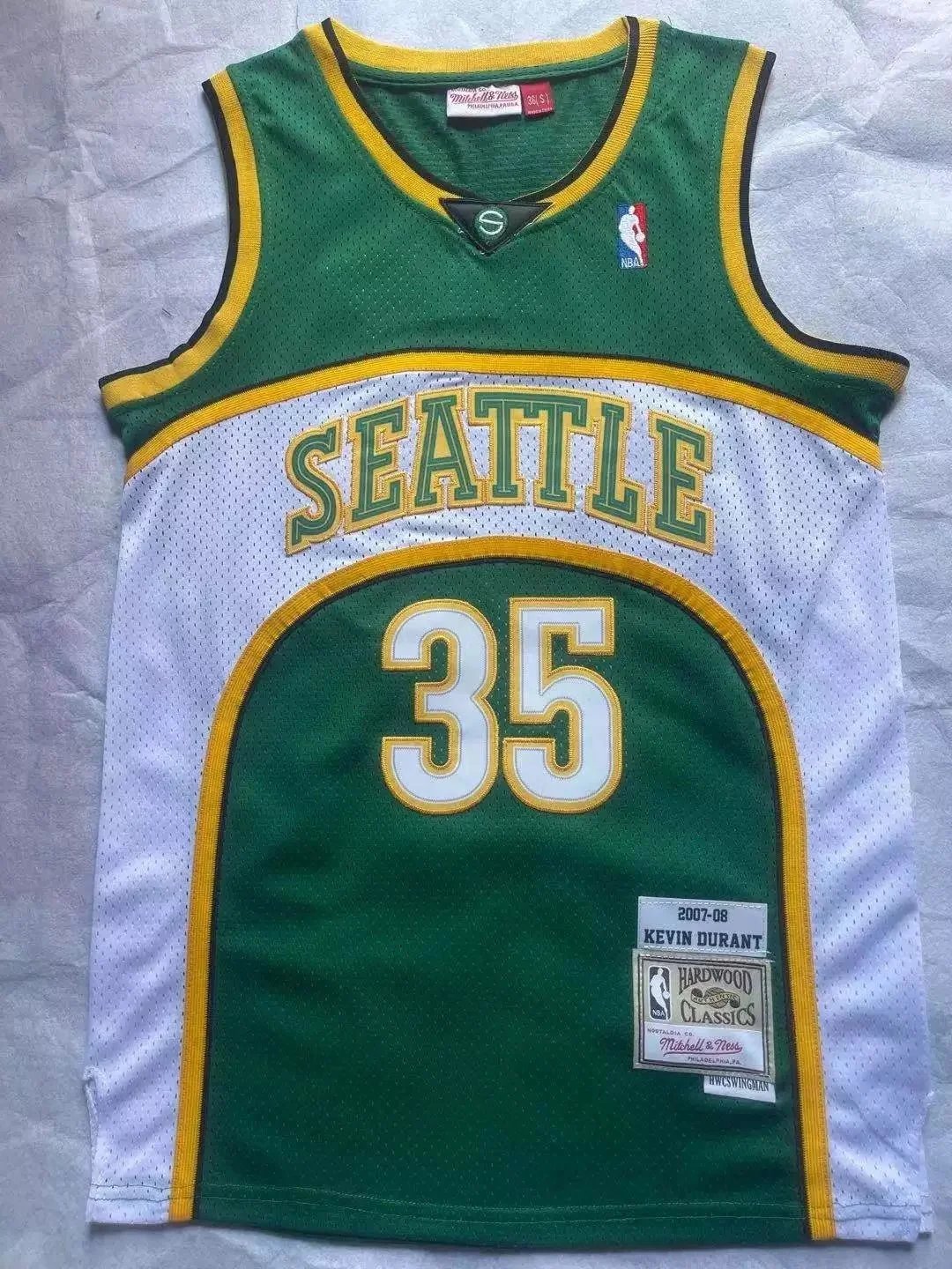 Camiseta de baloncesto retro Seattle en tejido de malla