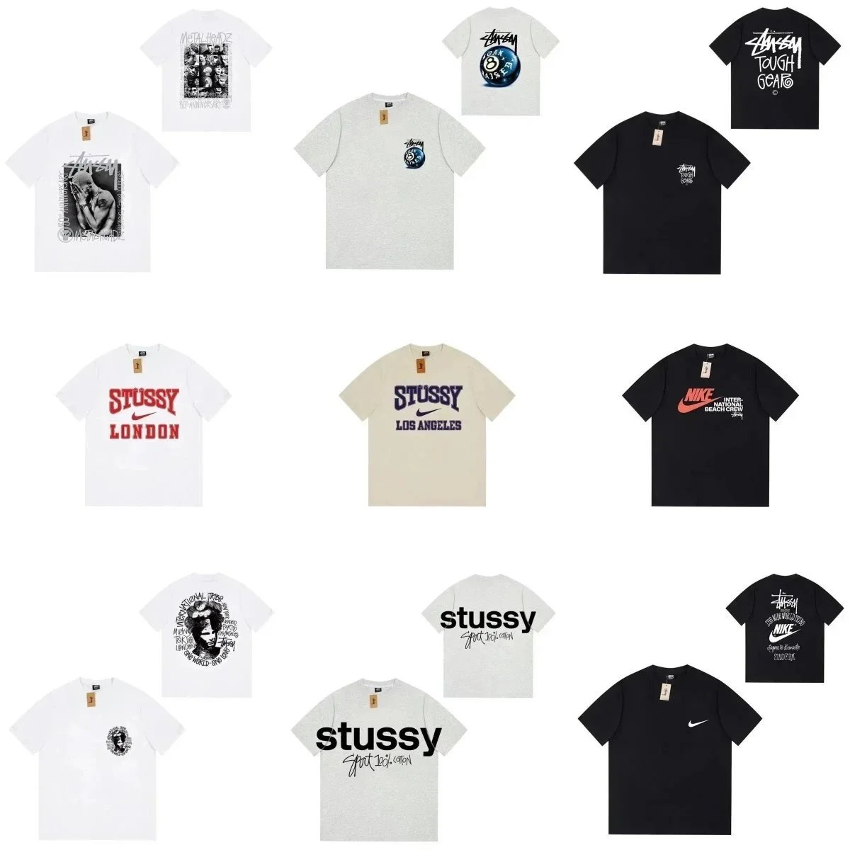 Camiseta Stüssy de Cuello Redondo y Manga Corta con Gráfico