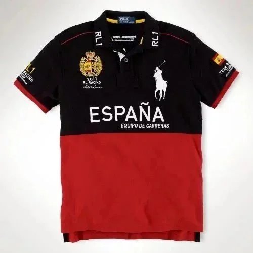 Polo de Manga Corta con Bordado y Motivos de Países