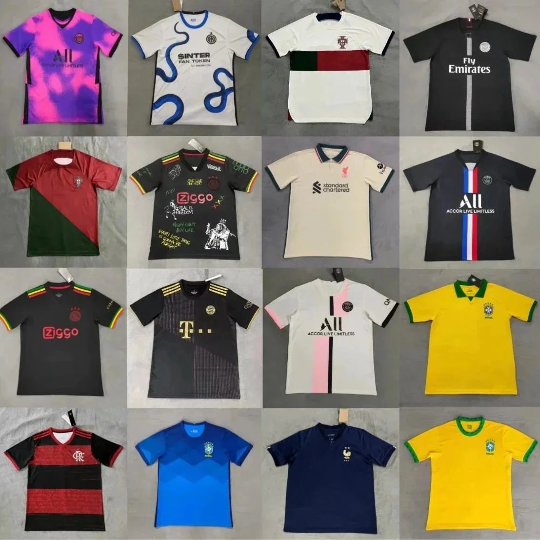 Short-Sleeve Football Jersey with Club and National Team Prints