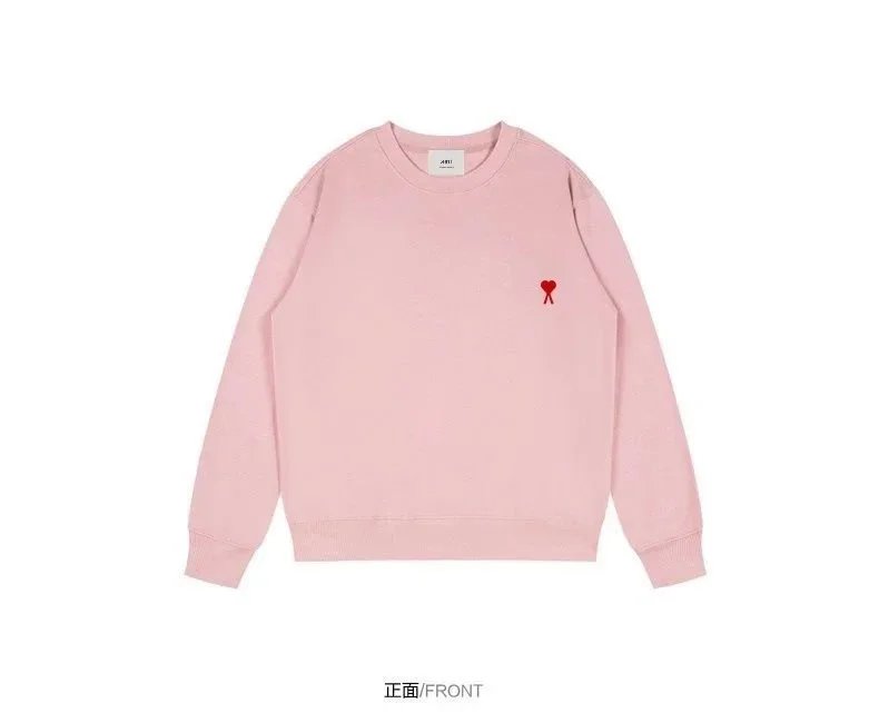 Rundhals-Sweatshirt mit gesticktem Herz-Emblem