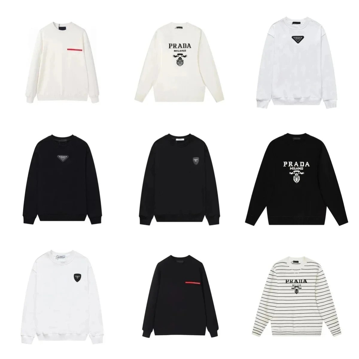 Prada Rundhals-Sweatshirts und Langarm-Oberteile