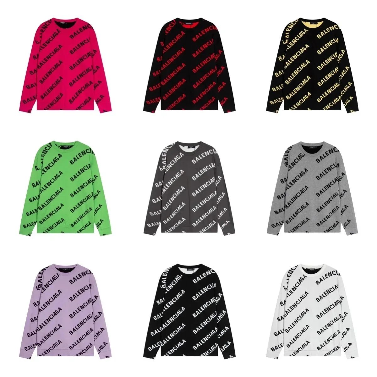 كنزات وقمصان بأكمام طويلة مزينة بشعار Balenciaga